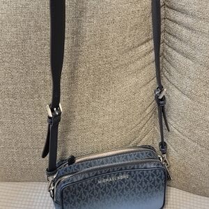 Michael Kors Black and Gray MK Signature Crossbody